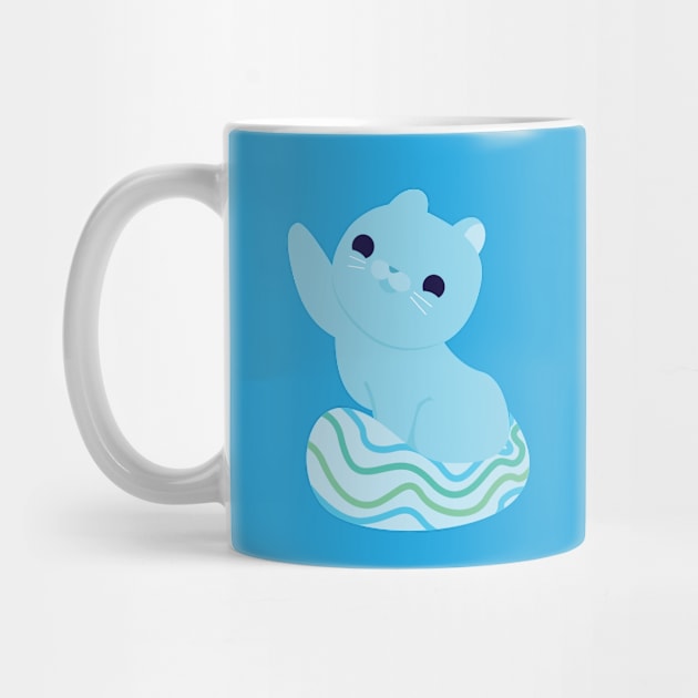 Cute Blue Water Seal Cat by Alice_Wieckowska